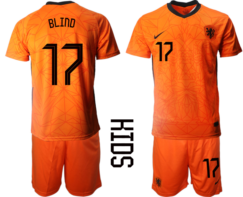 2021 European Cup Netherlands home Youth #17 soccer jerseys